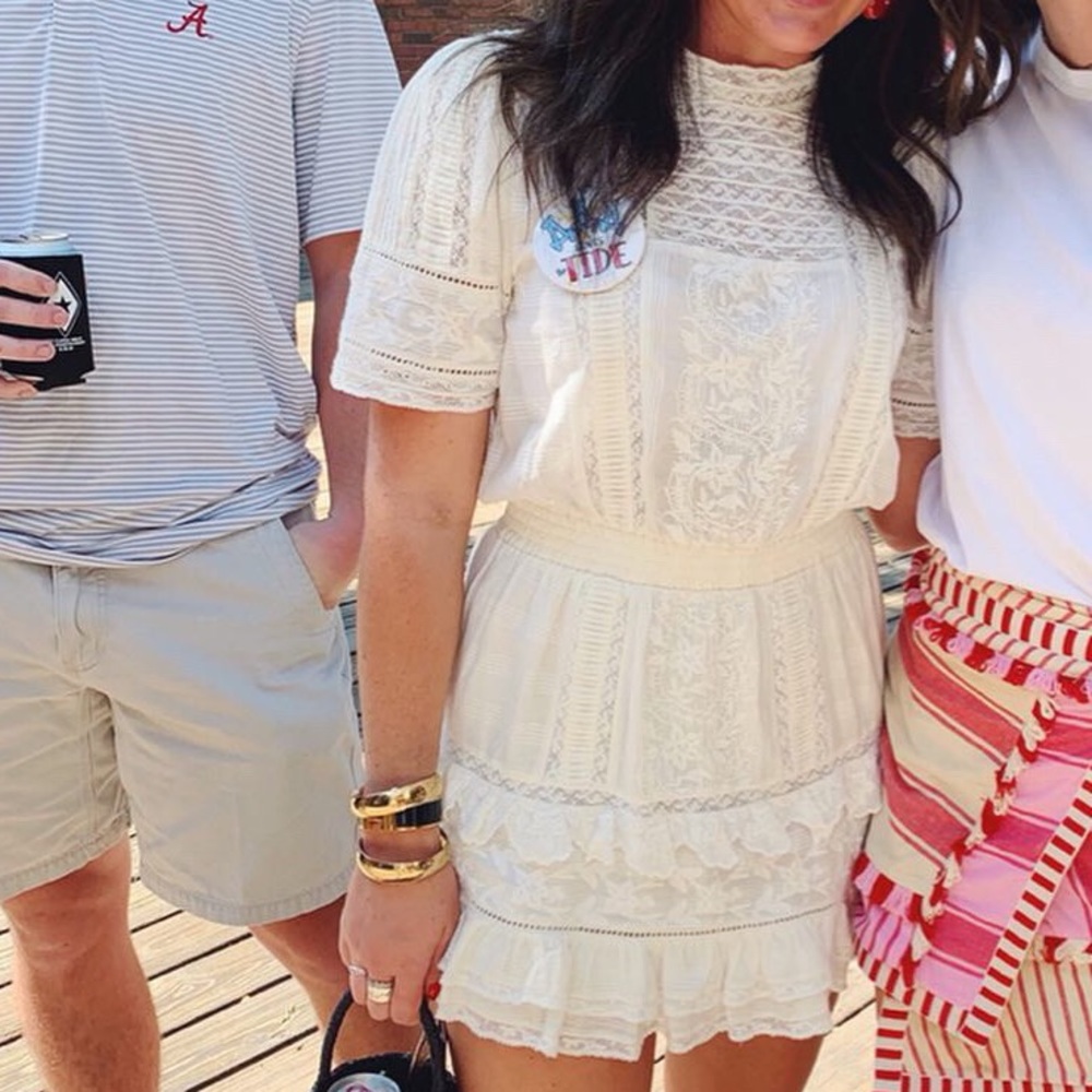 Loveshack fancy cream lace mini dress